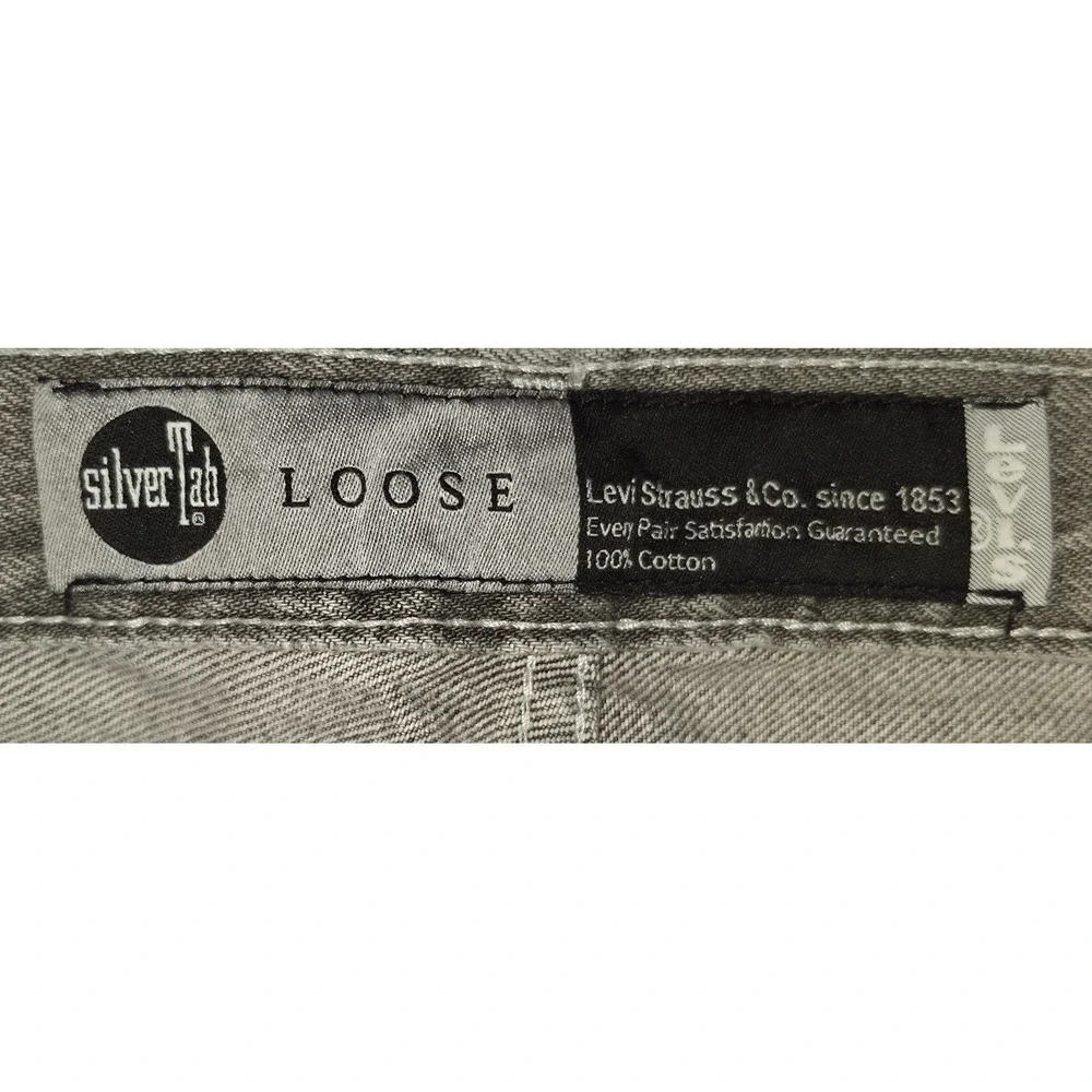 LEVI'S CLASSIC SILVER TAB LOOSE‎ 100% COTTON GRAY 38x30 MENS JEANS